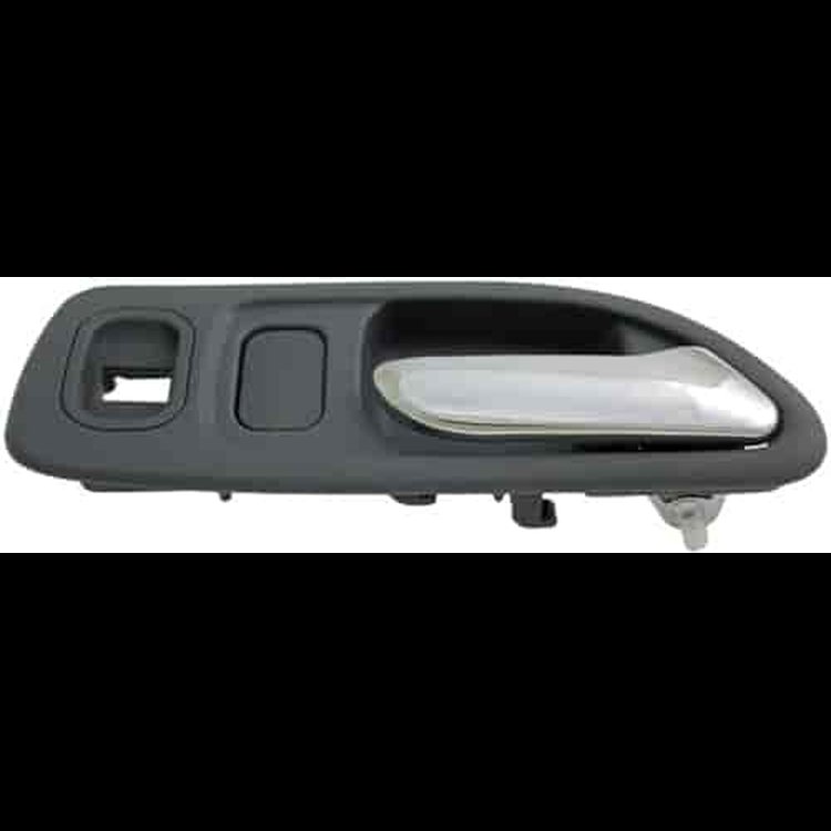 Interior Door Handle Front Right With Power Window Hole Chrome Light Gray