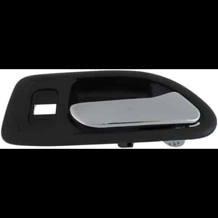 Interior Door Handle Front Right Without Power Window Hole Chrome Dark Gray