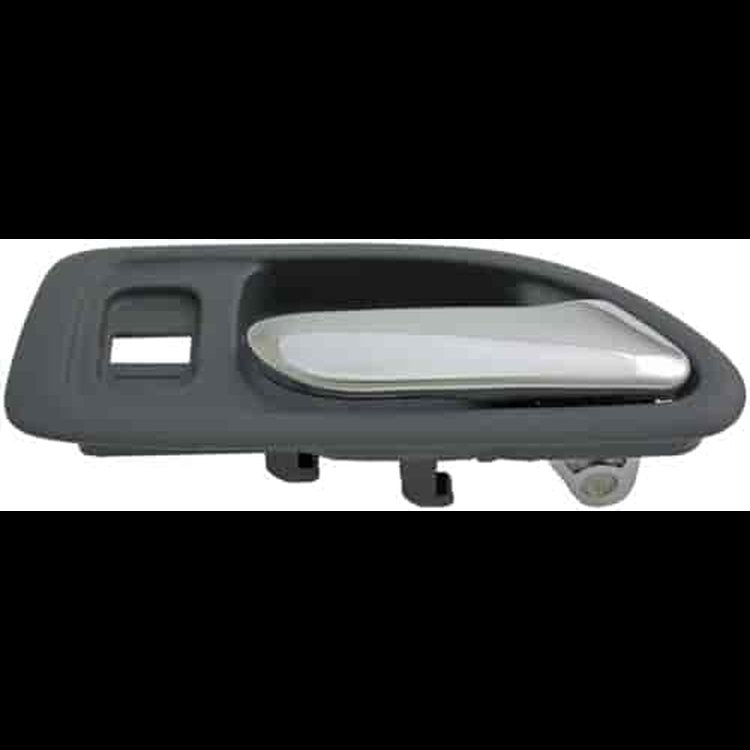 Interior Door Handle Front Right Without Power Window Hole Chrome Light Gray