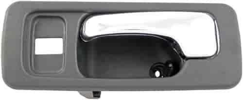 Interior Door Handle Front Left With Lock Hole Chrome Black