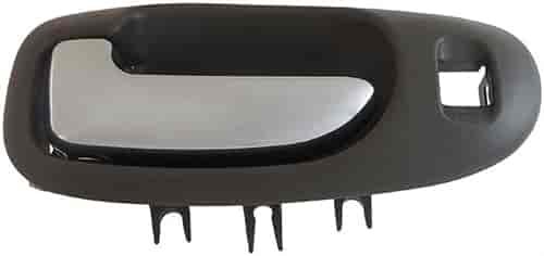 Interior Door Handle Front Left Chrome Lever With Keyhole Gray Housing