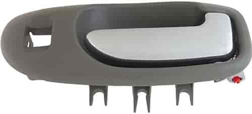 Interior Door Handle Front Right Chrome Lever With Keyhole Light Gray Housing
