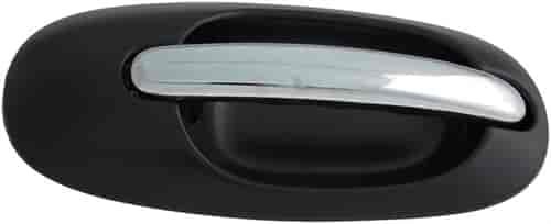 Exterior Door Handle Side Sliding Right Chrome Lever Black Housing