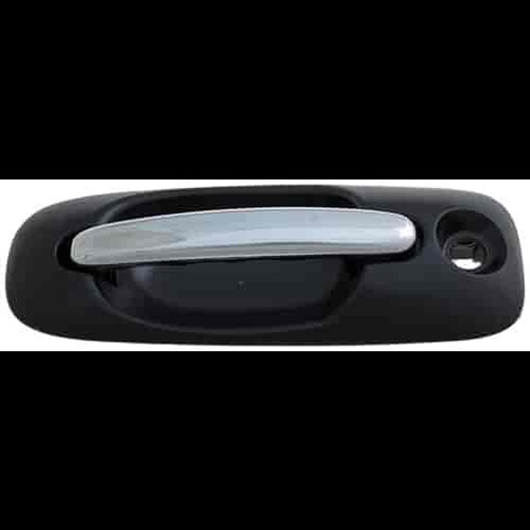 Exterior Door Handle Front Left Chrome Lever Black Housing