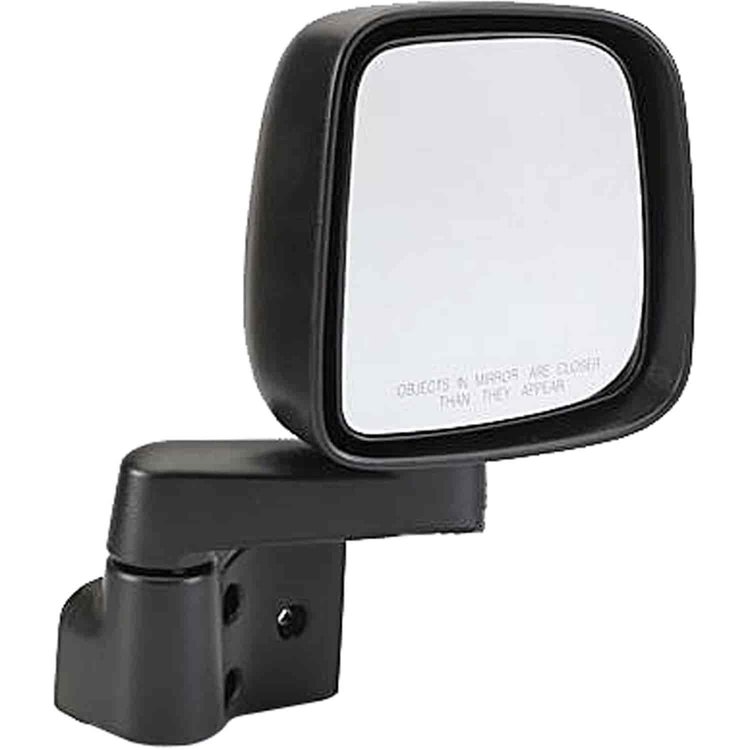 955-695 Passenger Manual Door Mirror Assembly; Jeep Wrangler 2003-2006