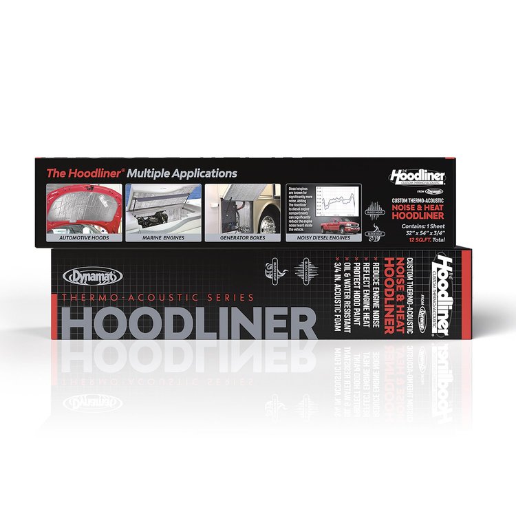 1- 32" x 54" x 0.75" (813mm x 1372mm x 19mm) piece of Hoodliner Total Coverage: 12 ft² (1.11 m²)