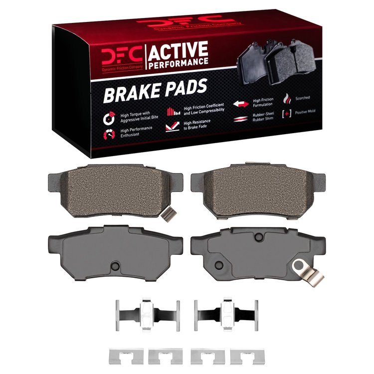 1115-0374-01 Active Performance Brake Pads & Hardware Kit, 1988-2001 Acura/Honda, Position: Rear