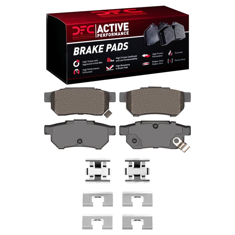 1115-0374-02 Active Performance Brake Pads & Hardware Kit, 1985-1989 Acura/Honda, Position: Rear