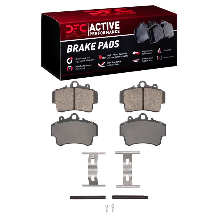 1115-0737-01 Active Performance Brake Pads & Hardware Kit, 1997-2008 Porsche, Position: Front