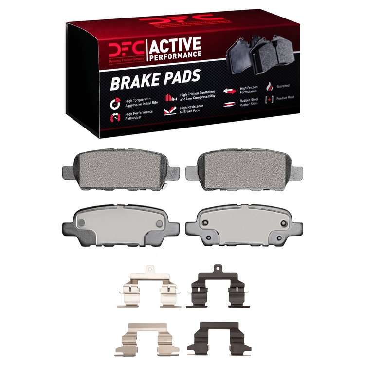 1115-0905-02 Active Performance Brake Pads & Hardware Kit, 2008-2013 Infiniti/Nissan, Position: Rear