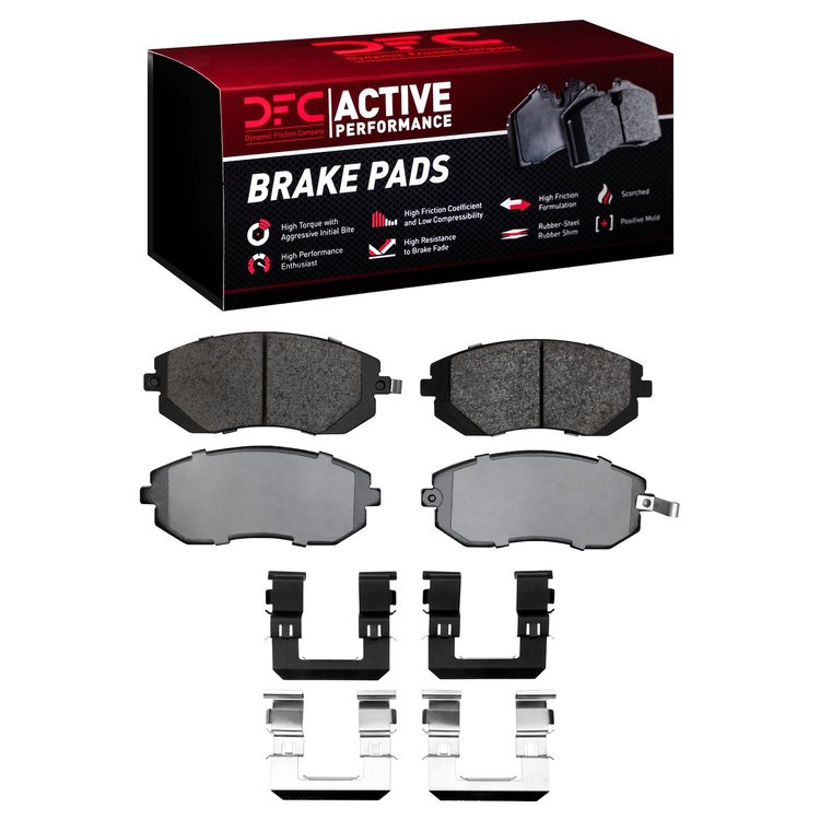 1115-0929-01 Active Performance Brake Pads & Hardware Kit, 2002-2012 GM, Position: Front