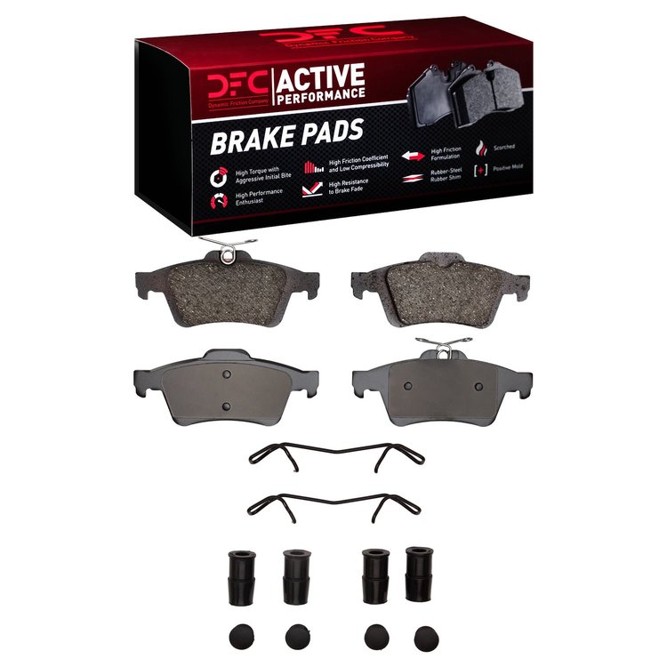 1115-1095-02 Active Performance Brake Pads & Hardware Kit, 2003-2020 Multiple Makes/Models, Position: Rear