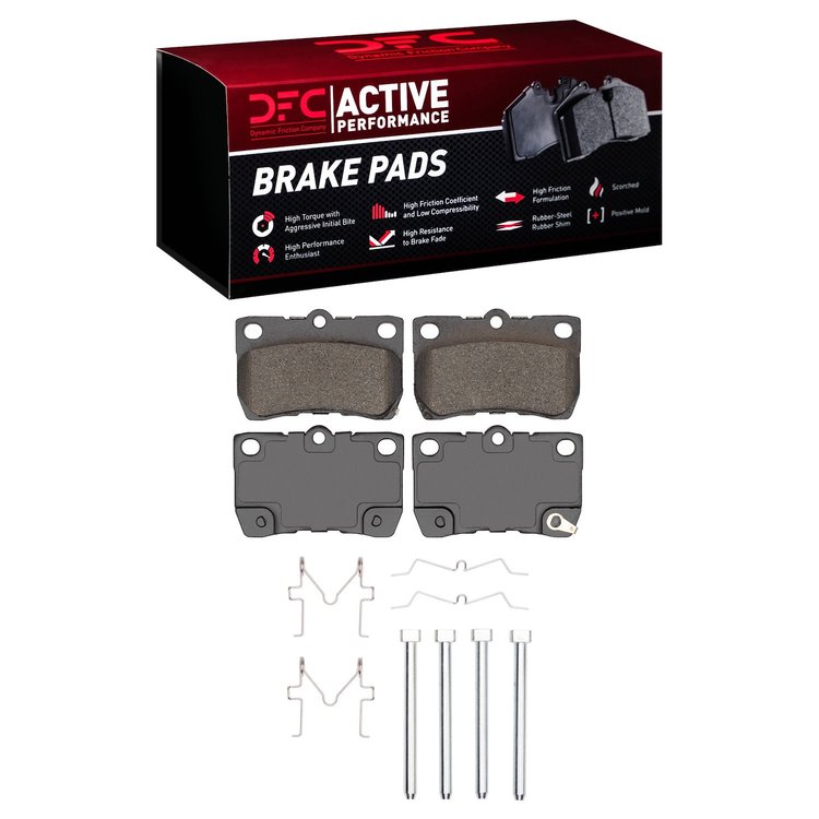1115-1113-02 Active Performance Brake Pads & Hardware Kit, 2006-2013 Lexus/Toyota/Scion, Position: Rear