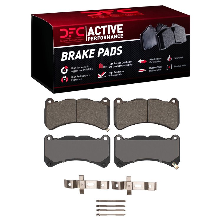 1115-1365-01 Active Performance Brake Pads & Hardware Kit, 2008-2021 Multiple Makes/Models, Position: Front