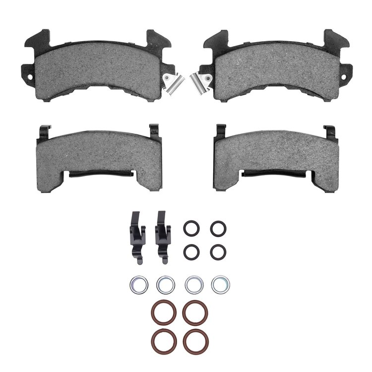 1214-0154-01 Heavy-Duty Brake Pads & Hardware Kit, 1978-2003 GM, Position: Front