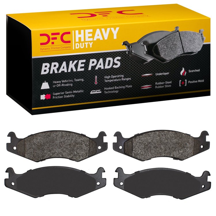 1214-0651-00 Heavy-Duty Semi-Metallic Brake Pads, 1992-2006 Mopar, Position: Front,Rear