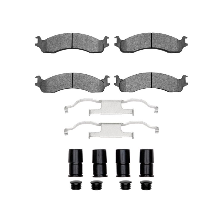 1214-0655-02 Heavy-Duty Brake Pads & Hardware Kit, 1995-2007 Ford/Lincoln/Mercury/Mazda, Position: Front