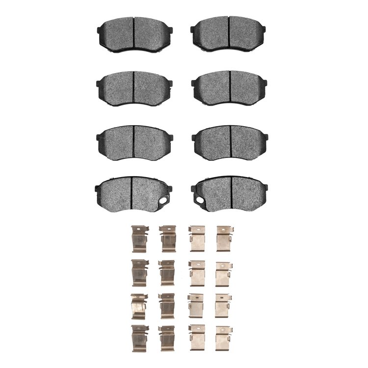 1214-0735-01 Heavy-Duty Brake Pads & Hardware Kit, 1995-2005 Mitsubishi Fuso, Position: Fr