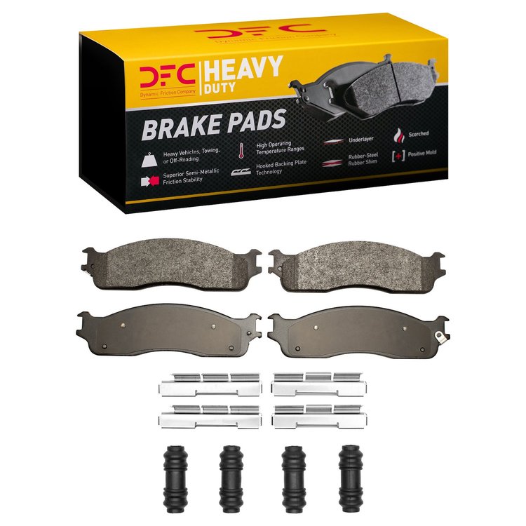 1214-0965-01 Heavy-Duty Brake Pads & Hardware Kit, 2003-2008 Mopar, Position: Front