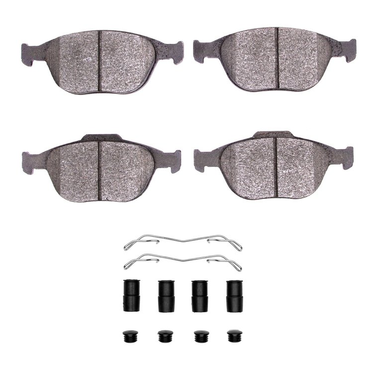 1214-0970-01 Heavy-Duty Brake Pads & Hardware Kit, 2002-2013 Ford/Lincoln/Mercury/Mazda, Position: Front