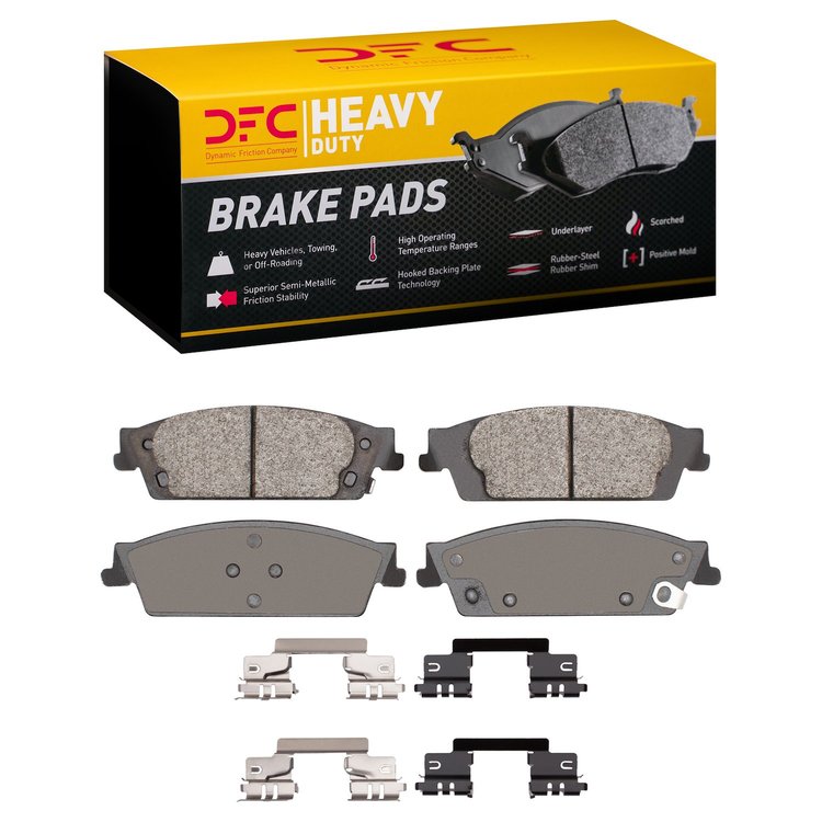 1214-1194-12 Heavy-Duty Brake Pads & Hardware Kit, 2014-2020 GM, Position: Rear