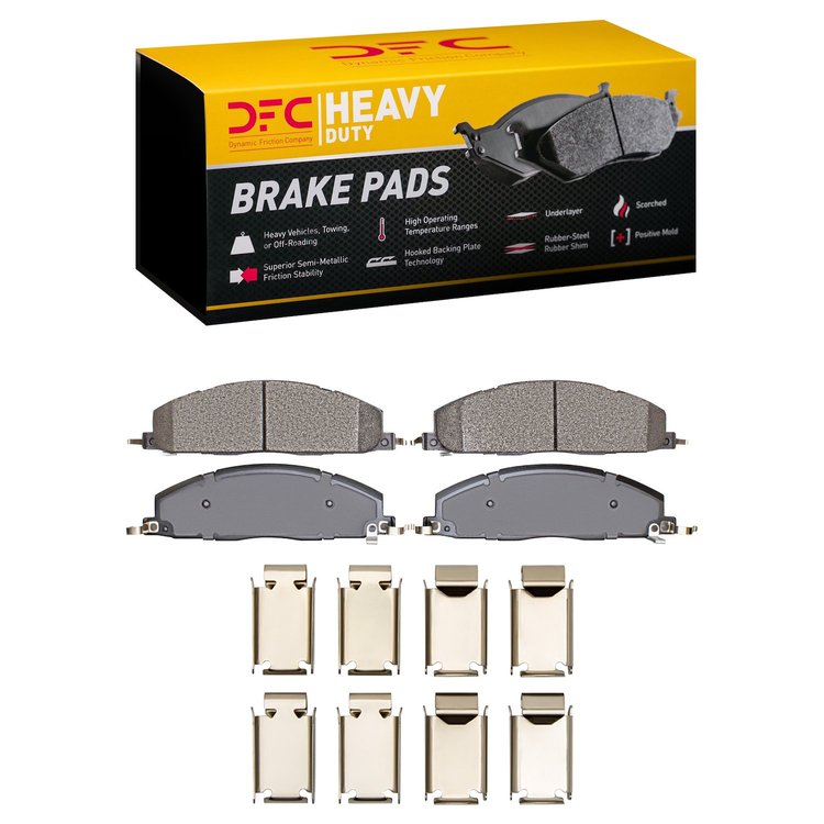 1214-1400-01 Heavy-Duty Brake Pads & Hardware Kit, 2009-2018 Mopar, Position: Rear