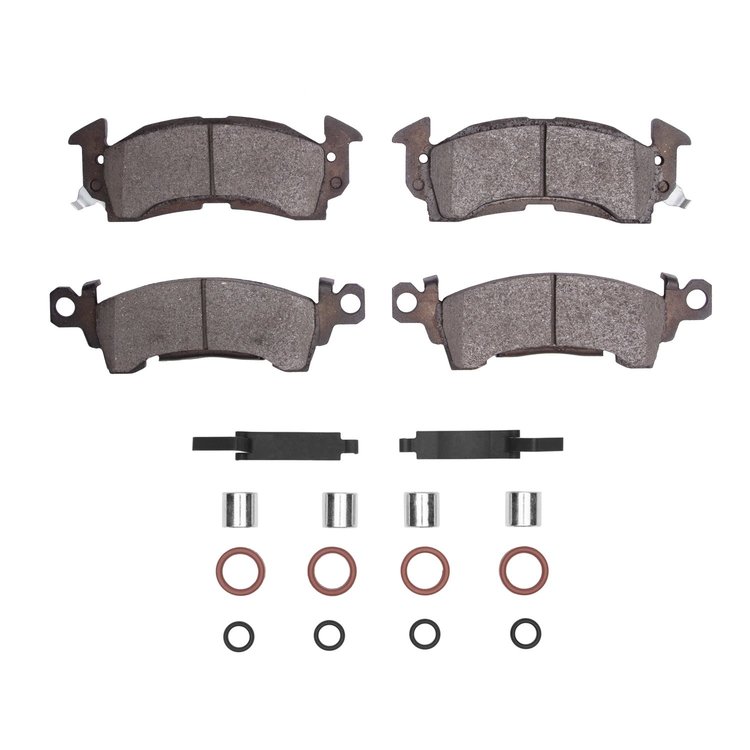 1311-0052-01 3000-Series Semi-Metallic Brake Pads & Hardware Kit, 1967-2002 GM, Position: Front
