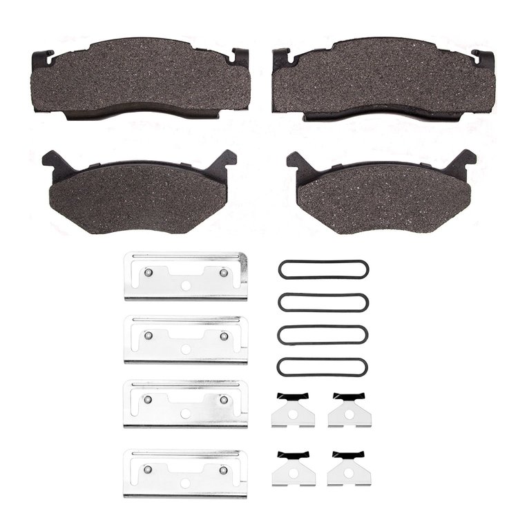 1311-0084-01 3000-Series Semi-Metallic Brake Pads & Hardware Kit, 1973-1989 Mopar, Position: Front,Rear