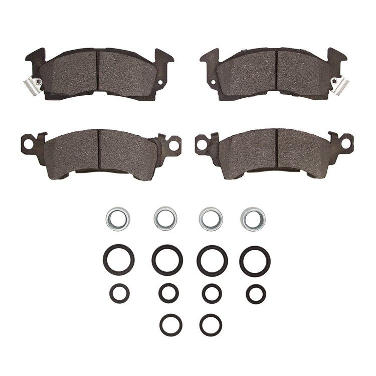 1311-0122-01 3000-Series Semi-Metallic Brake Pads & Hardware Kit, 1976-1978 GM, Position: Rear