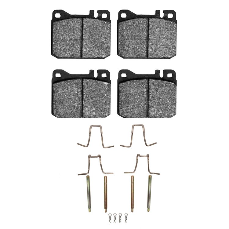 1311-0145-04 3000-Series Semi-Metallic Brake Pads & Hardware Kit, 1973-1979 Mercedes-Benz, Position: Front