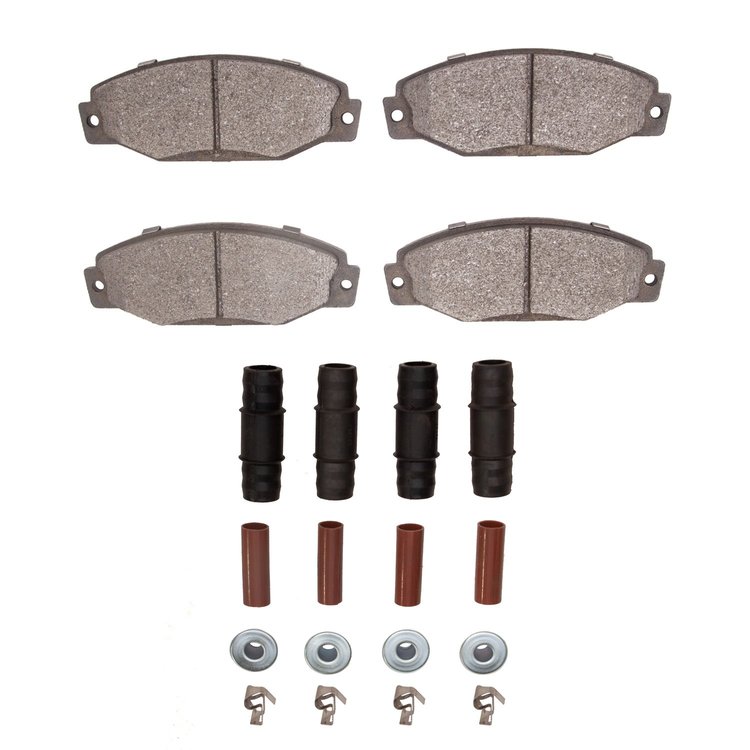 1311-0393-01 3000-Series Semi-Metallic Brake Pads & Hardware Kit, 1988-1990 Mopar, Position: Front