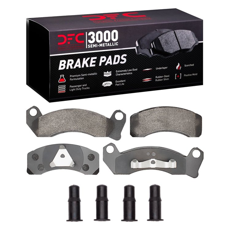 1311-0431-01 3000-Series Semi-Metallic Brake Pads & Hardware Kit, 1987-1993 Ford/Lincoln/Mercury/Mazda, Position: Front