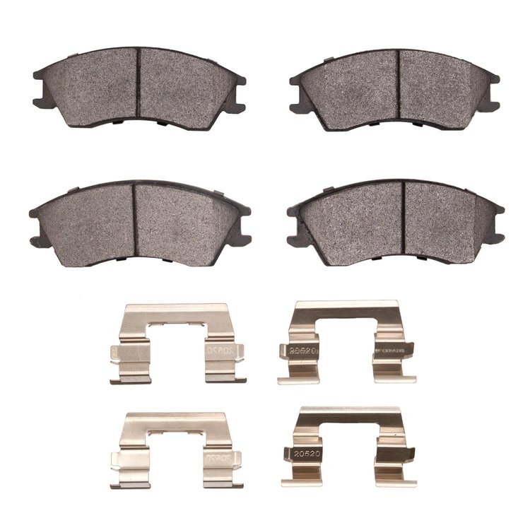 1311-0498-01 3000-Series Semi-Metallic Brake Pads & Hardware Kit, 1989-1994 Subaru, Position: Front