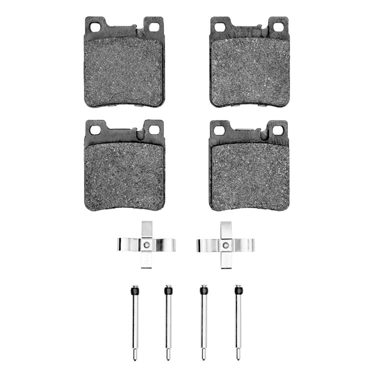 1311-0603-03 3000-Series Semi-Metallic Brake Pads & Hardware Kit, 1994-2000 Mercedes-Benz, Position: Rear