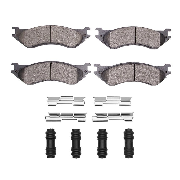 1311-0702-12 3000-Series Semi-Metallic Brake Pads & Hardware Kit, 2000-2008 Mopar, Position: Rear