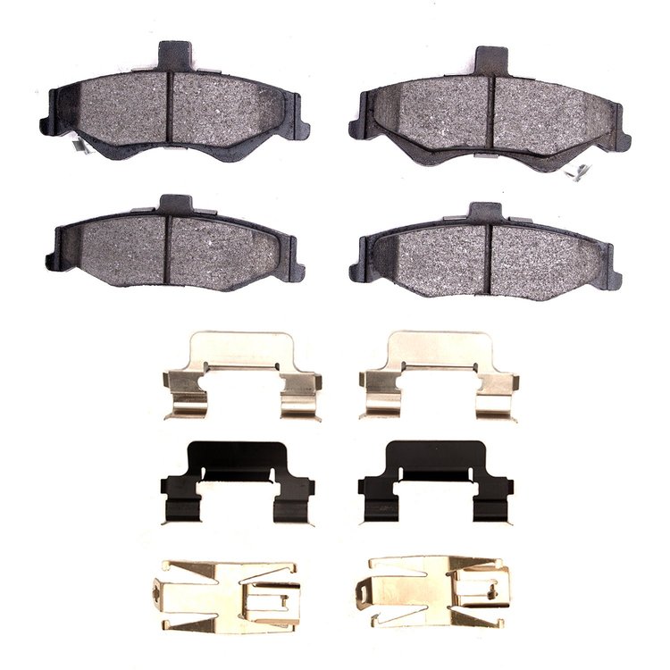 1311-0750-01 3000-Series Semi-Metallic Brake Pads & Hardware Kit, 1998-2002 GM, Position: Rear