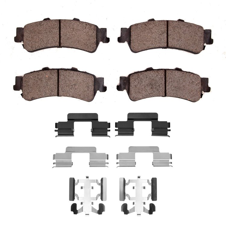 1311-0792-02 3000-Series Semi-Metallic Brake Pads & Hardware Kit, 2003-2007 GM, Position: Rear