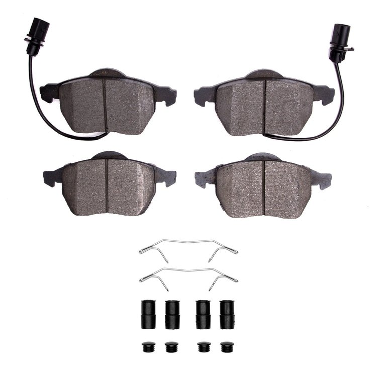 1311-0840-01 3000-Series Semi-Metallic Brake Pads & Hardware Kit, 1998-2008 Audi/Volkswagen, Position: Front