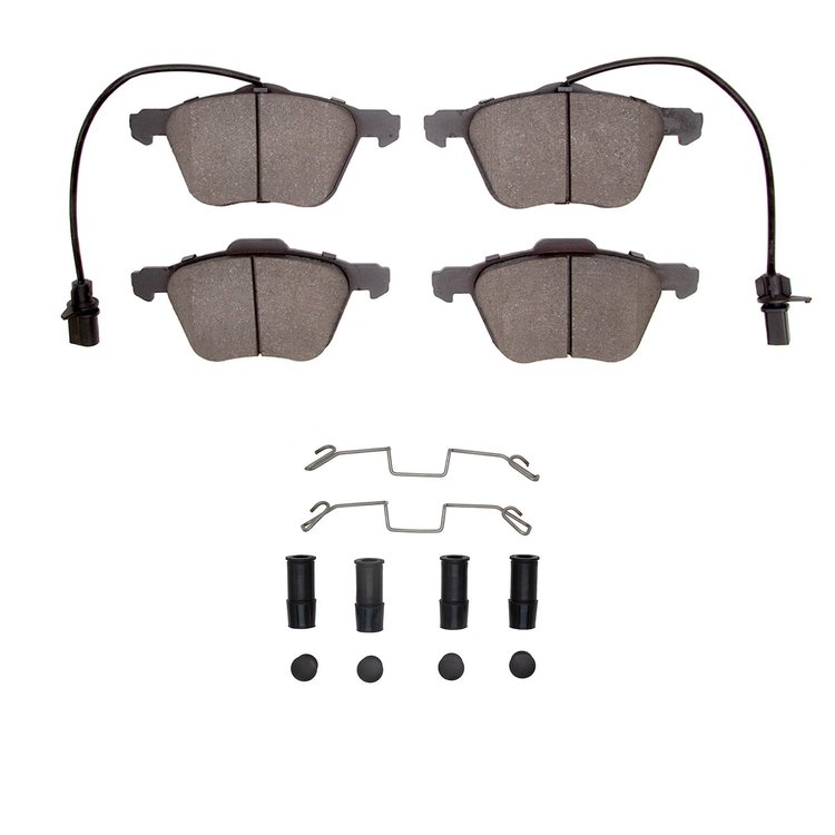1311-0880-01 3000-Series Semi-Metallic Brake Pads & Hardware Kit, 2001-2003 Audi/Volkswagen, Position: Front
