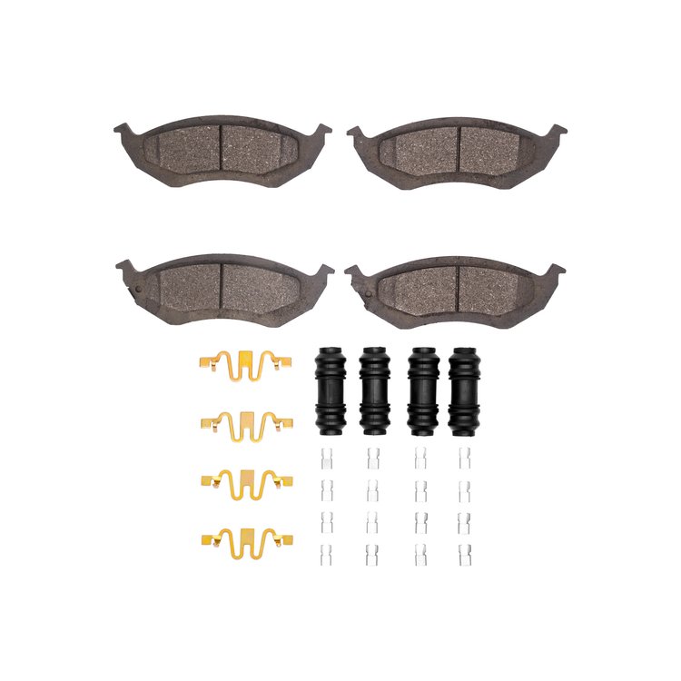 1311-0896-01 3000-Series Semi-Metallic Brake Pads & Hardware Kit, 1997-2002 Mopar, Position: Rear