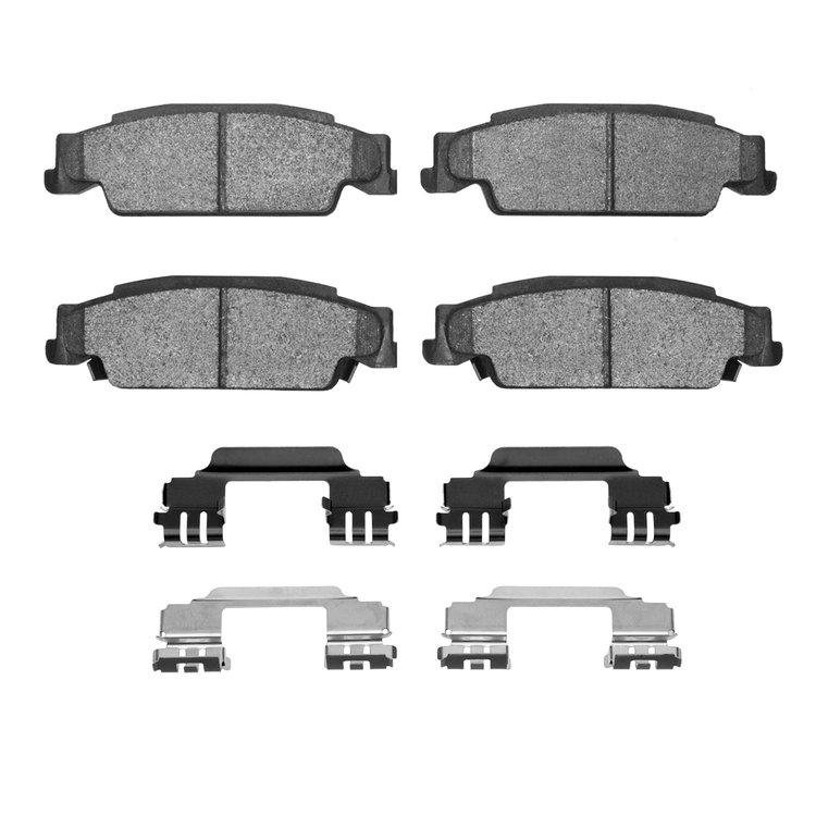 1311-0922-01 3000-Series Semi-Metallic Brake Pads & Hardware Kit, 2003-2011 GM, Position: Rear