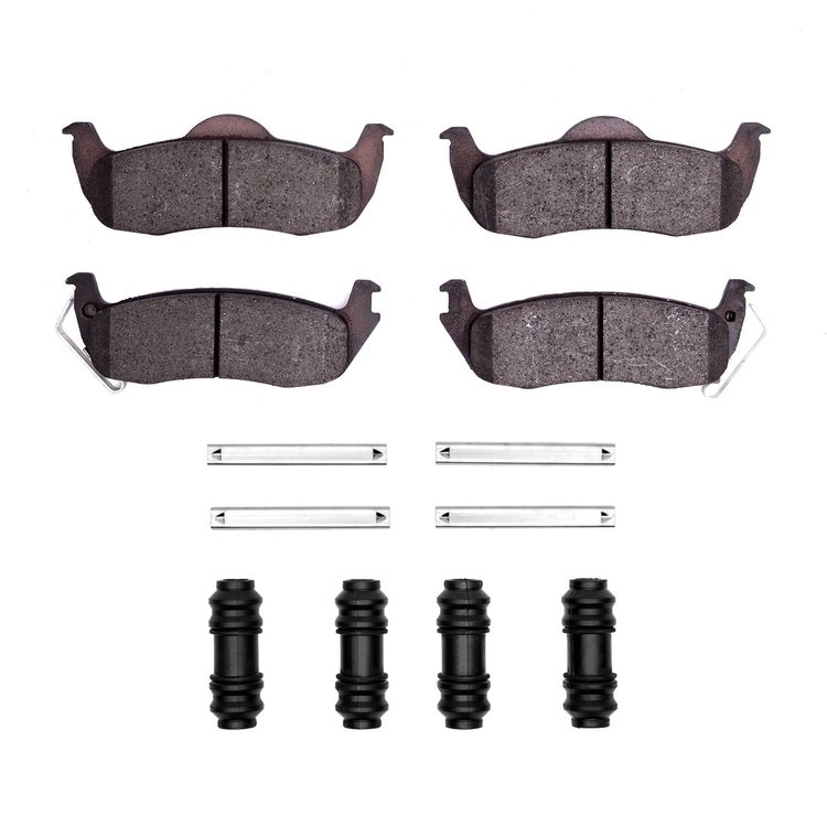 1311-1087-01 3000-Series Semi-Metallic Brake Pads & Hardware Kit, 2005-2010 Mopar, Position: Rear