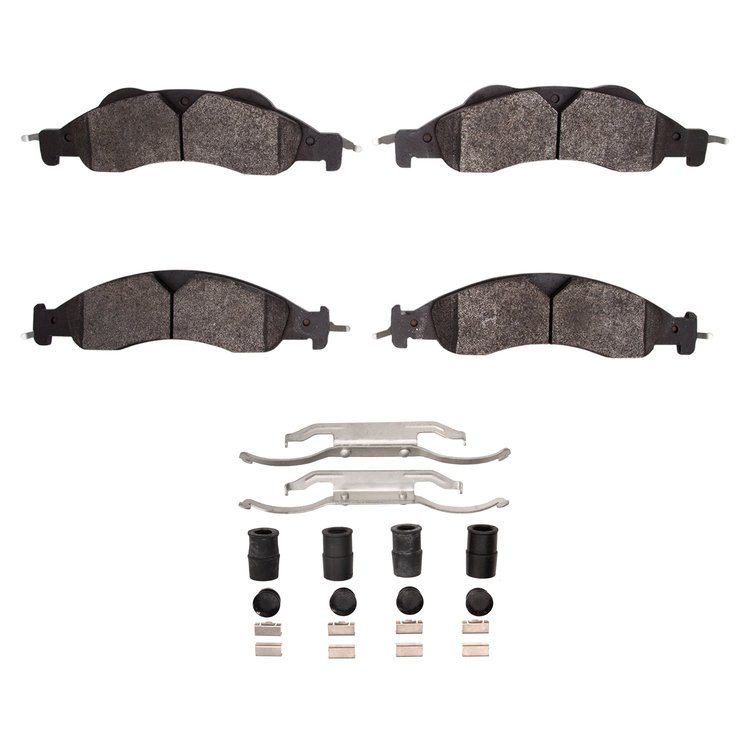 1311-1278-01 3000-Series Semi-Metallic Brake Pads & Hardware Kit, 2007-2009 Ford/Lincoln/Mercury/Mazda, Position: Front