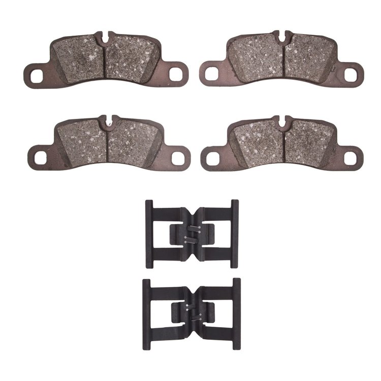 1311-1390-01 3000-Series Semi-Metallic Brake Pads & Hardware Kit, 2009-2009 Porsche, Position: Rear
