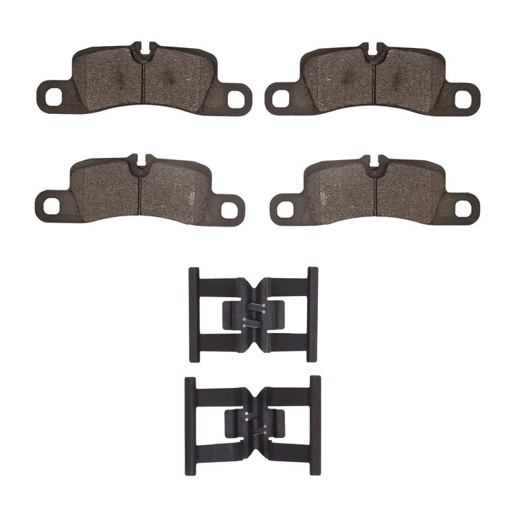 1311-1390-11 3000-Series Semi-Metallic Brake Pads & Hardware Kit, 2011-2018 Porsche, Position: Rear
