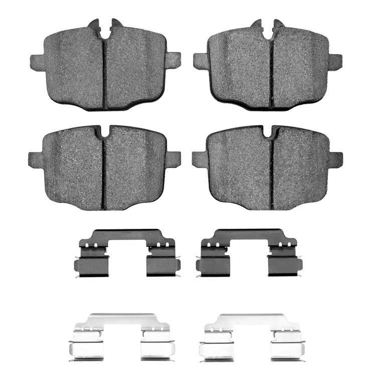 1311-1469-02 3000-Series Semi-Metallic Brake Pads & Hardware Kit, 2012-2019 BMW, Position: Rear