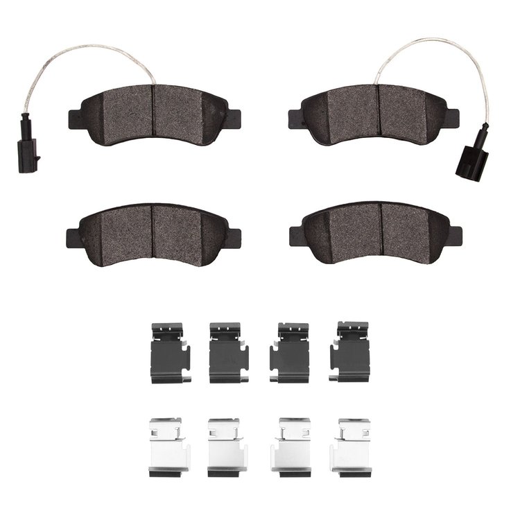 1311-1490-01 3000-Series Semi-Metallic Brake Pads & Hardware Kit, 2014-2021 Mopar, Position: Rear