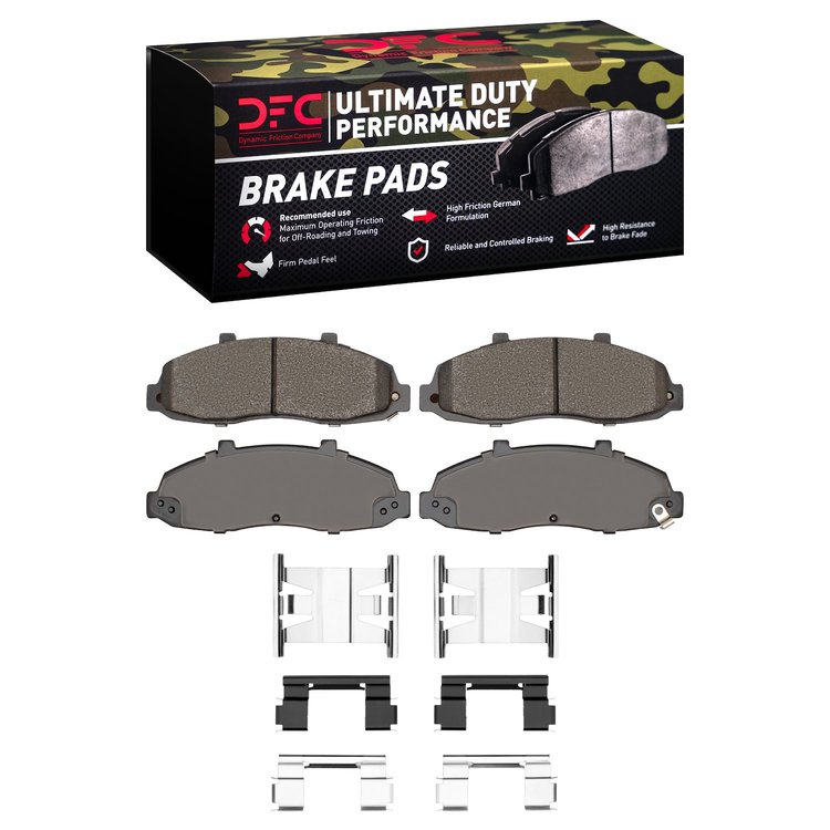 1400-0679-01 Ultimate-Duty Brake Pads & Hardware Kit, 1997-2004 Ford/Lincoln/Mercury/Mazda, Position: Front