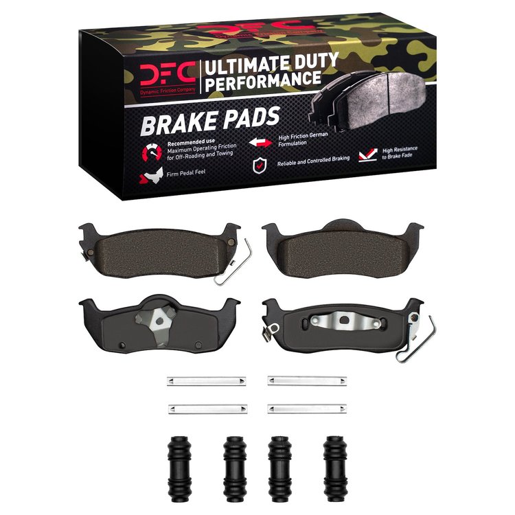 1400-1041-01 Ultimate-Duty Brake Pads & Hardware Kit, 2004-2015 Infiniti/Nissan, Position: Rear