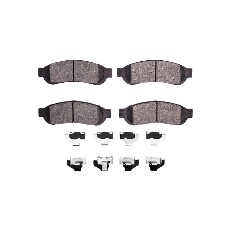 1400-1067-02 Ultimate-Duty Brake Pads & Hardware Kit, 2005-2010 Ford/Lincoln/Mercury/Mazda, Position: Rear